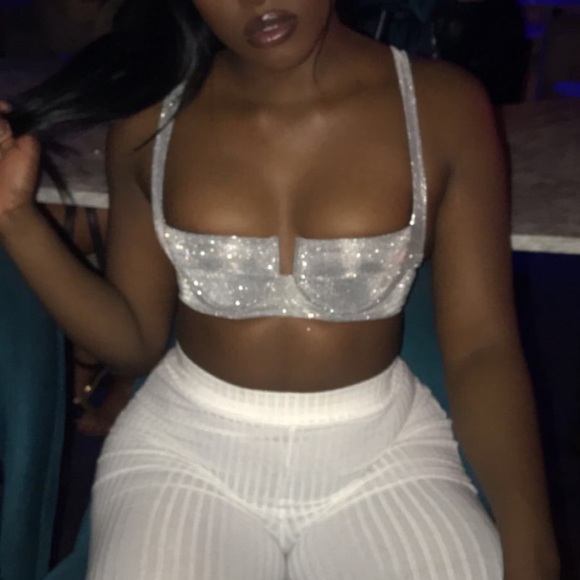 S O L D HOUSE OF CB/ Sparkly Silver Vela Top ✨ - Picture 2 of 13